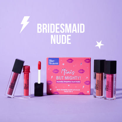 Blue Heaven Minis But Mighty Liquid Matte Lipstick Kit - Bridesmaid Nude