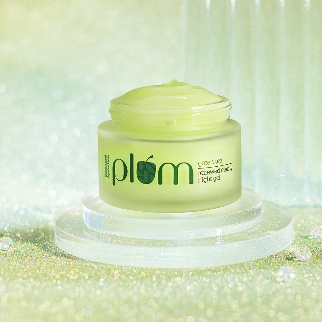 Plum Goodness Green Tea Night Gel For Oily, Acne-Prone Skin Travel-Size - 15 ml