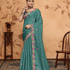 Dhiyona GR Women's Armani Teal Jimmi Choo Embroidered Saree