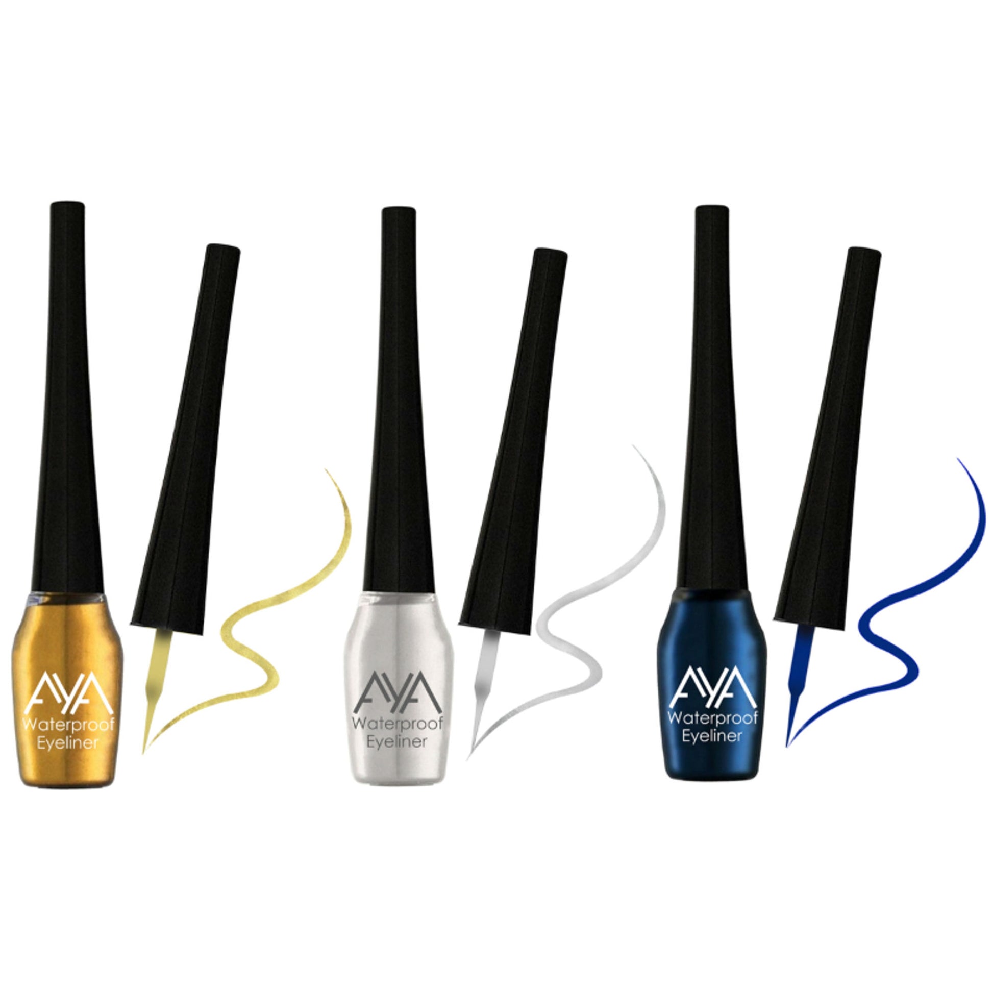 AYA Waterproof Eyeliner - Golden, Silver, Blue (Set of 3)