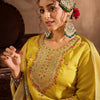 Dhiyona IE Floral Embroidered Thread Work Straight Kurta With Trousers & Dupatta