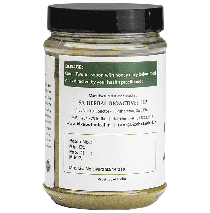 Bixa Botanical Pippali Powder, Ayurvedic herbal powder with ground pippali peppers for traditional herbal remedies.