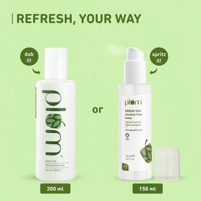 Plum Goodness Green Tea Alcohol-Free Pore Tightening Face Toner For Oily & Acne-Prone Skin