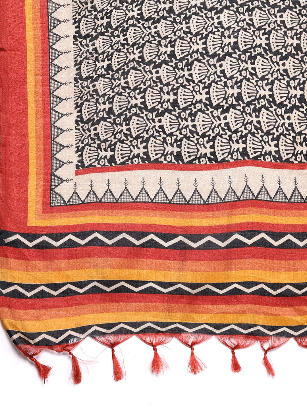 Indyancart VA Women'sFloral Yoke Design Gotta Patti Kurta with Trousers & With Dupatta