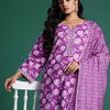 Indyancart Women's Plus Size Floral Printed Mirror Work Pure Cotton Kurta Set