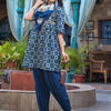 Dhiyona VA Women'sMirror Work Yoke Embroidered A-Line Kurta With Tonal Afghan Trouser & Dupatta