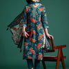 Dhiyona IE Floral Printed Mirror Work Kurta with Trousers & With Dupatta