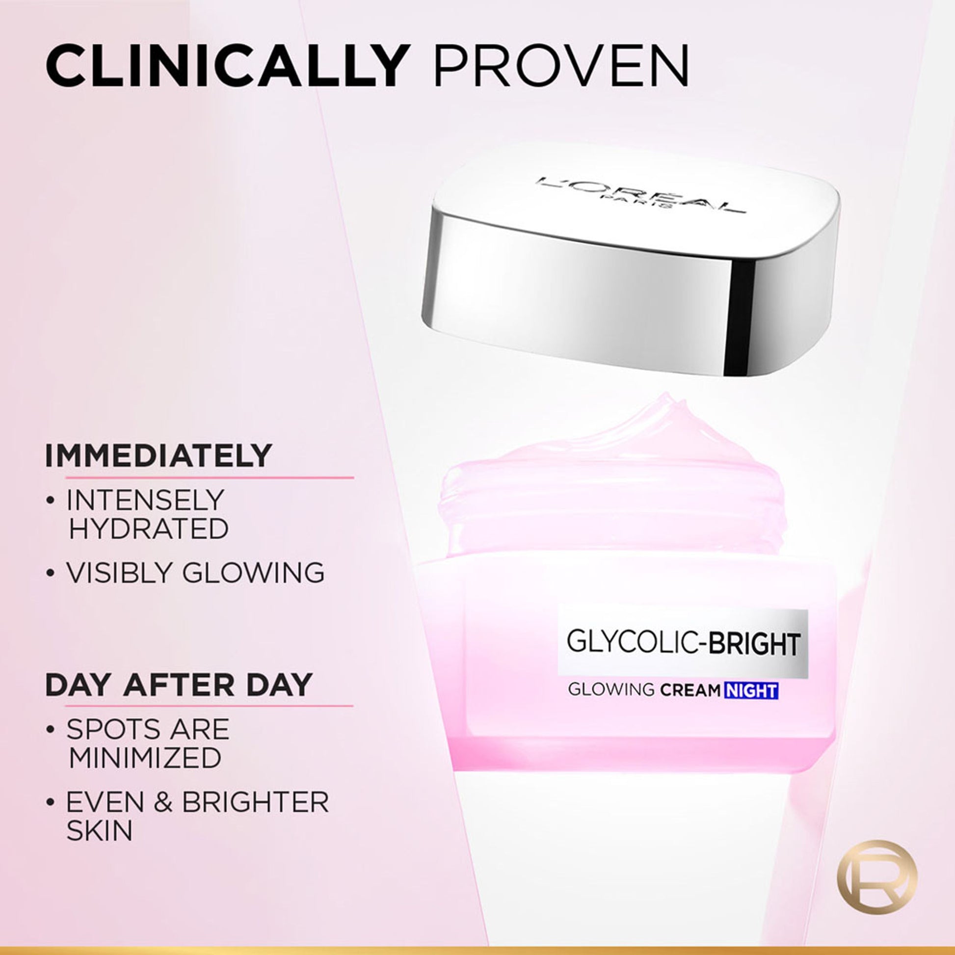 L'Oreal Paris Glycolic Bright Night Cream With Glycolic Acid & Niacinamide Skin Brightening Cream