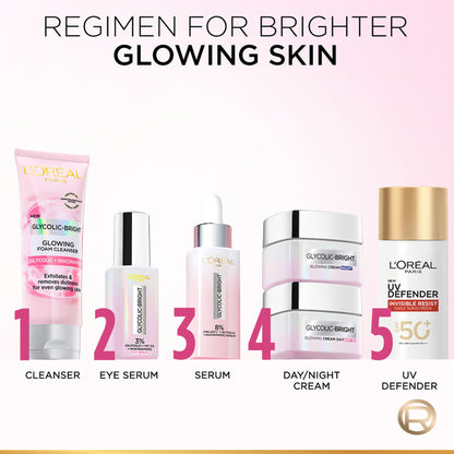 L'Oreal Paris Glycolic Bright Daily Foaming Face Cleanser With Glycolic Acid For Dull Skin