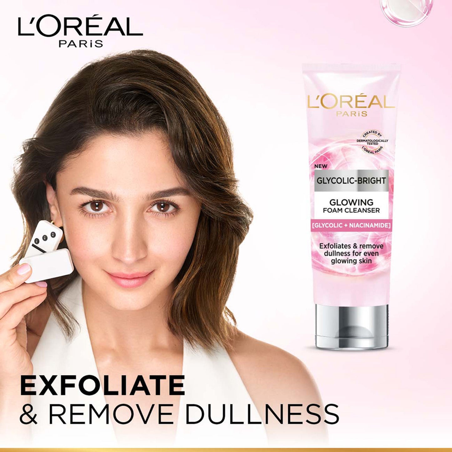 L'Oreal Paris Glycolic Bright Daily Foaming Face Cleanser With Glycolic Acid For Dull Skin