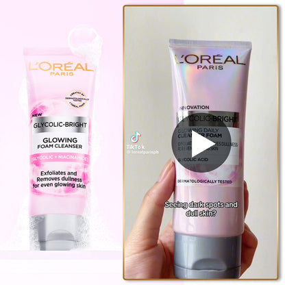 L'Oreal Paris Glycolic Bright Daily Foaming Face Cleanser With Glycolic Acid For Dull Skin