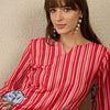 Dhiyona IE Women Solid V-Neck Regular Kurta with Trousers