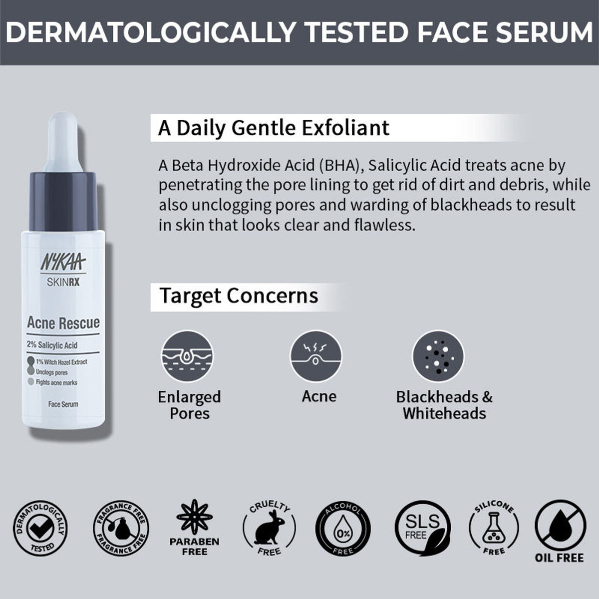 Nykaa SKINRX 2% Salicylic Acid Face Serum For Acne, Blackheads, Whiteheads & Clear Skin