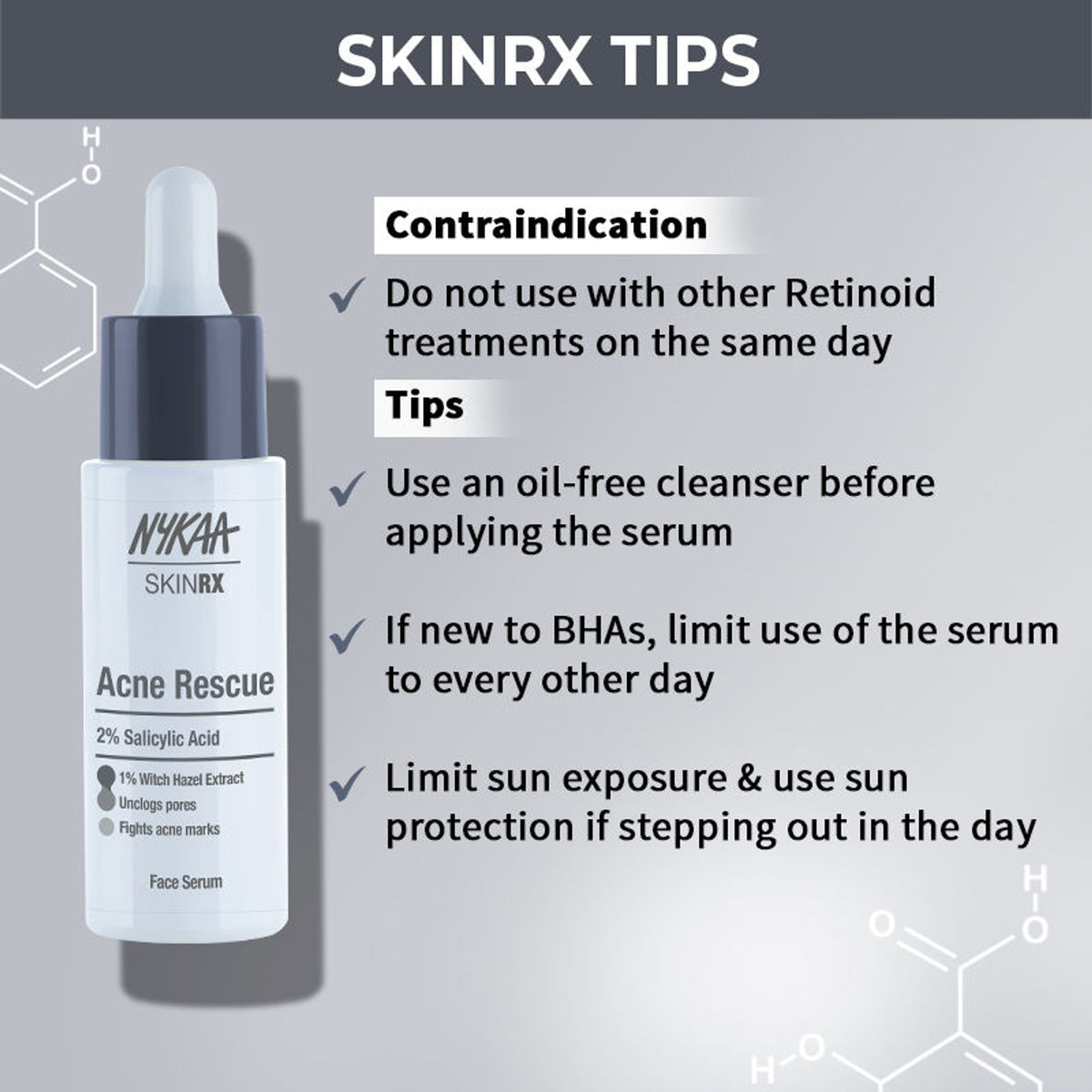 Nykaa SKINRX 2% Salicylic Acid Face Serum For Acne, Blackheads, Whiteheads & Clear Skin