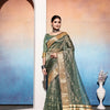 Dhiyona GR Women's Kalki Bottle Green Tissue Cotton Silk Saree