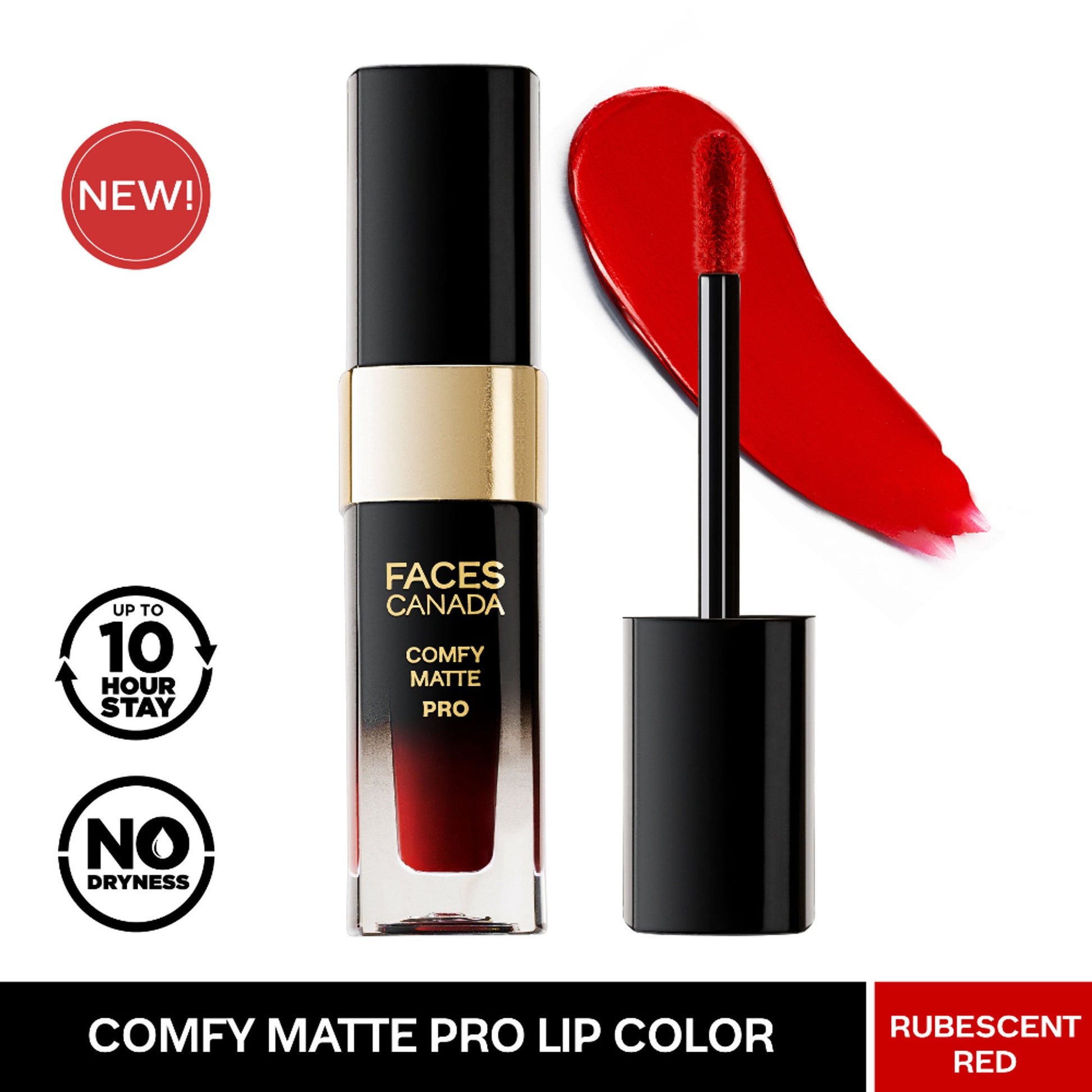 Faces Canada Comfy Matte Pro Liquid Lipstick - Rubescent Red 04