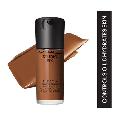 M.A.C Studio Fix Fluid SPF 15 Soft Matte Foundation With Hyaluronic Acid - NW 45