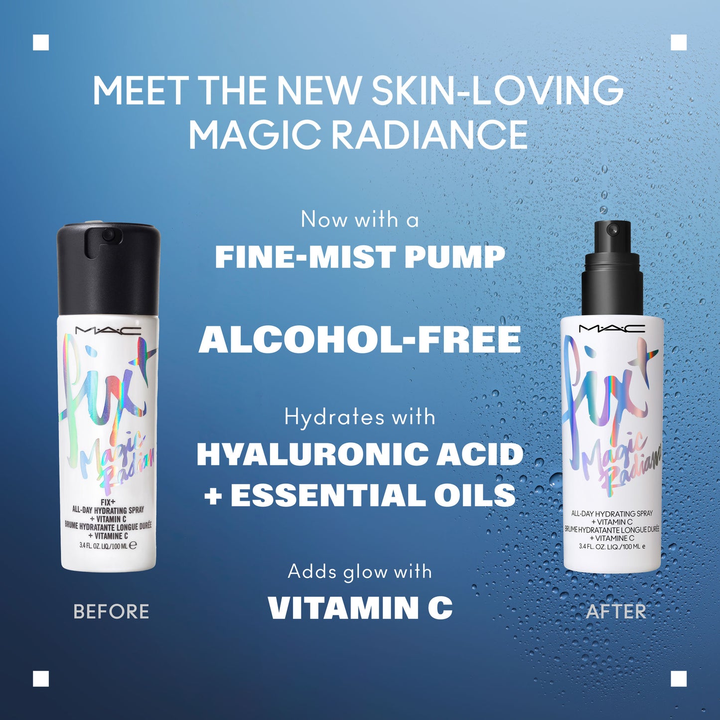 M.A.C Prep + Prime Fix+ Setting Spray - Magic Radiance (Makeup Fixer) With Hyaluronic Acid