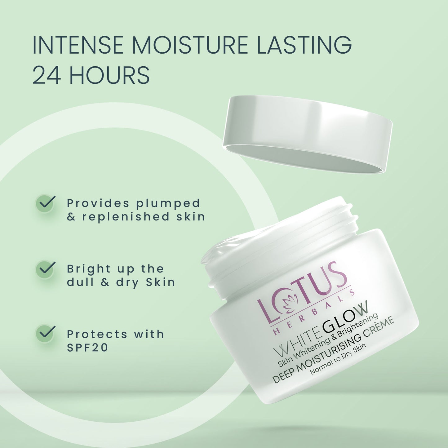 Lotus Herbals WhiteGlow Deep Moisturising Face Cream SPF 20 PA +++ For Glowing Skin, All Skin Types
