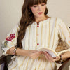Dhiyona IE Floral Printed Pure Cotton A-Line Kurta With Trouser