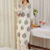 Dhiyona IE Ethnic Motifs Printed V-Neck Pure Cotton Straight Kurta With Trousers