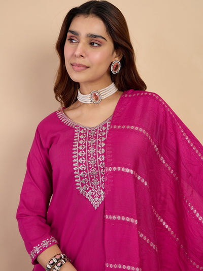 Indyancart VV Pink Women's Designer Kurta Pant Set Premium Pattern Collection
