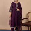 Dhiyona VV Wine Women's Designer Kurta Pant Set Premium Pattern Collection