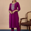 Dhiyona VV Purple Womens Traditional Kurta Pant Set with Dupatta