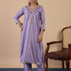 Dhiyona VV Lavender Women's Designer Kurta Pant Set Premium Pattern Collection