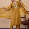 Dhiyona VV Mustard Elegant Embroidered Kurta Pant Set for Women