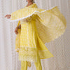Indyancart IE Round Neck Floral Embroidered Pure Cotton Straight Kurta with Trouser & Dupatta