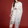 Dhiyona IE Floral Embroidered Lace Detailed Layered Kurta & Trousers With Dupatta
