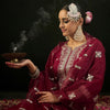 Dhiyona IE Ethnic Motifs Embroidered Regular Gotta Patti Kurta with Trousers & Dupatta