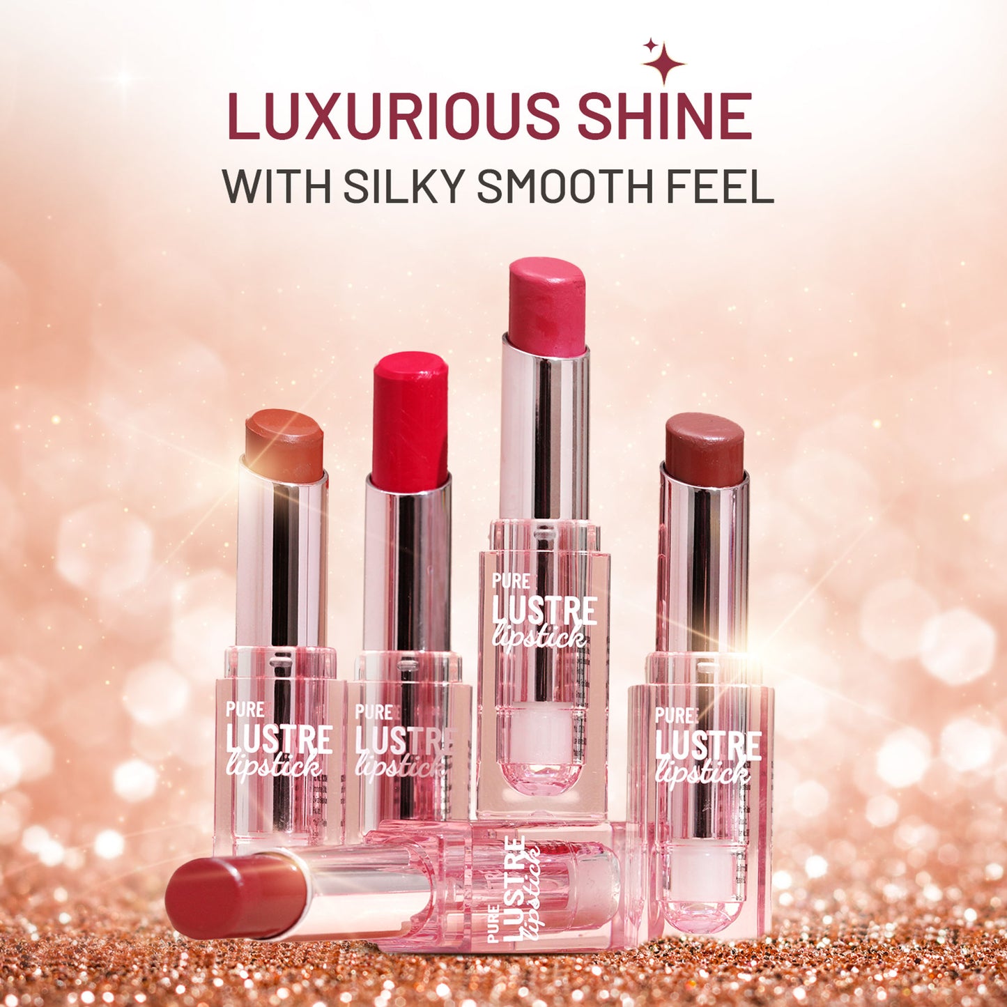 Swiss Beauty High Shine Finish Smooth Glide Pure Lustre Lipstick - 9 Cheeky Pink
