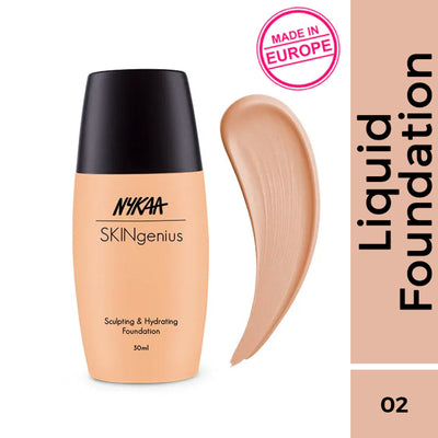 Nykaa Cosmetics SKINgenius Sculpting & Hydrating Dewy Foundation - Almond Beige 02
