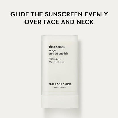 The Face Shop Vegan Sunscreen Stick SPF 50+ PA++++ : Korean Sun Care with Waterproof Formula