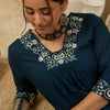 Dhiyona IE Women Ethnic Motifs Embroidered Pure Cotton Kurta with Trousers