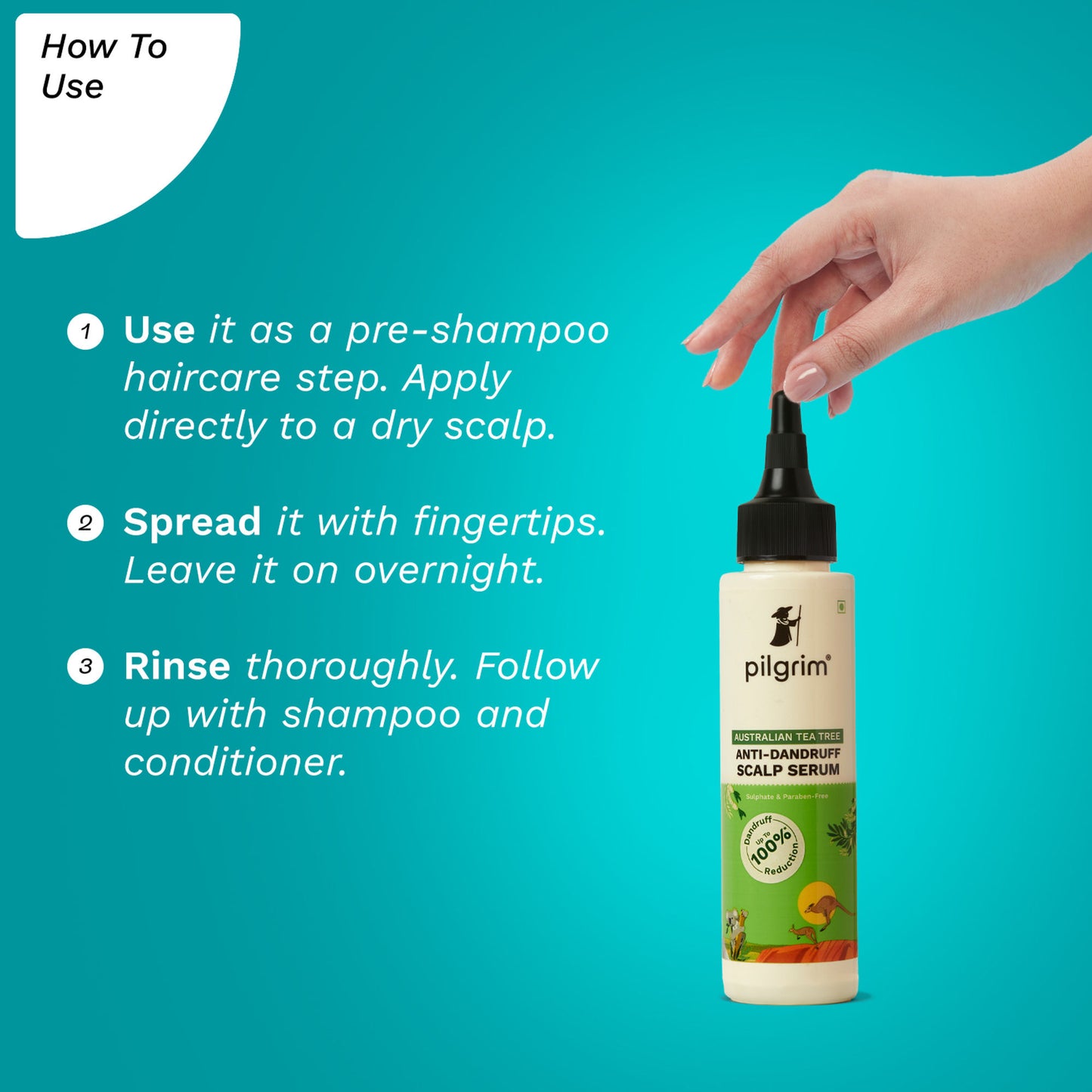 Pilgrim Australian Tea Tree Anti-Dandruff Scalp Serum For Relieves Itchiness & Reduces Inflammation