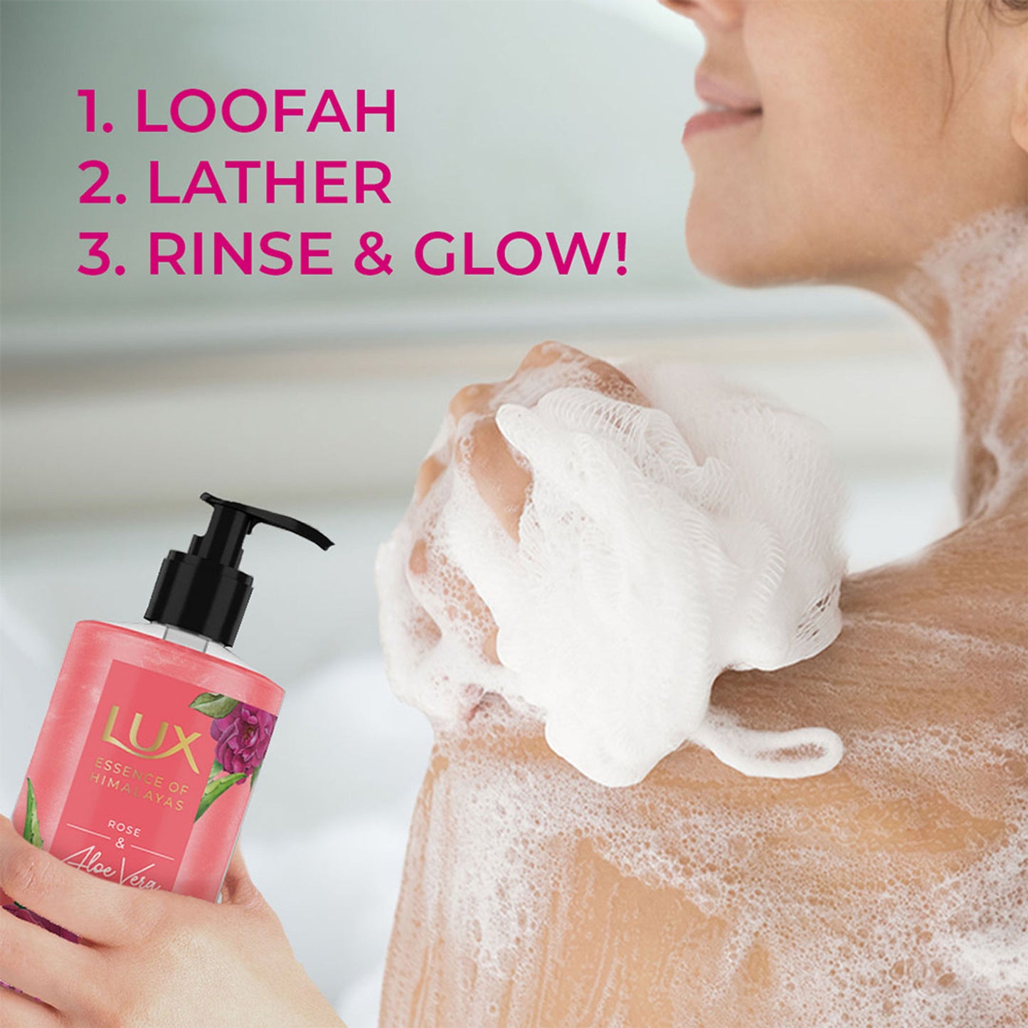 Lux Essence Of Himalayas Rose & Aloe Vera Brightening Body Wash