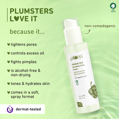 Plum Goodness Green Tea Alcohol-Free Pore Tightening Face Toner For Oily & Acne-Prone Skin