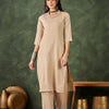 Dhiyona VV Mishka Women's Office, Festive Wear Cream Straight Kurta & Pant, Co-ord Set