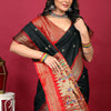 Dhiyona GR Women's Anarkali Black Zari Paithani Silk Saree