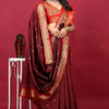 Dhiyona GR Women's Anarkali Maroon Zari Paithani Silk Saree