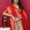 Dhiyona GR Women's Anarkali Red Zari Paithani Silk Saree