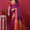 Dhiyona GR Women's Anarkali Purple Zari Paithani Silk Saree