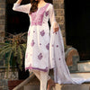 Dhiyona IE Notch Neck Floral Embroidered Regular Thread Work Straight Kurta Set