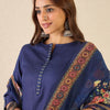 Dhiyona IE Notch Neck Straight Kurta With Trousers & Dupatta