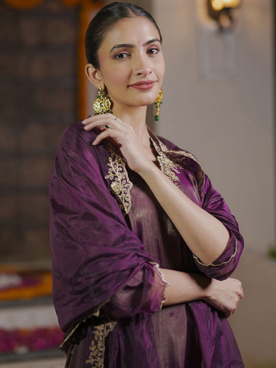Indyancart IE Women Ethnic Motifs Embroidered Regular Liva Kurta with Trousers & With Dupatta