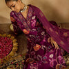 Dhiyona IE Burgundy Floral Printed V-Neck Sequinned Pure Cotton Straight Kurta Set