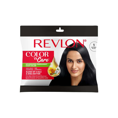 Revlon Color 'n Care Nourishing Permanent Hair Color Sachet - 1 Natural Black